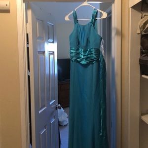 Malibu blue bridesmaid dress